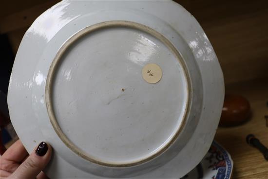 Five Qianlong export plates and a Japanese dish